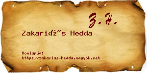 Zakariás Hedda névjegykártya